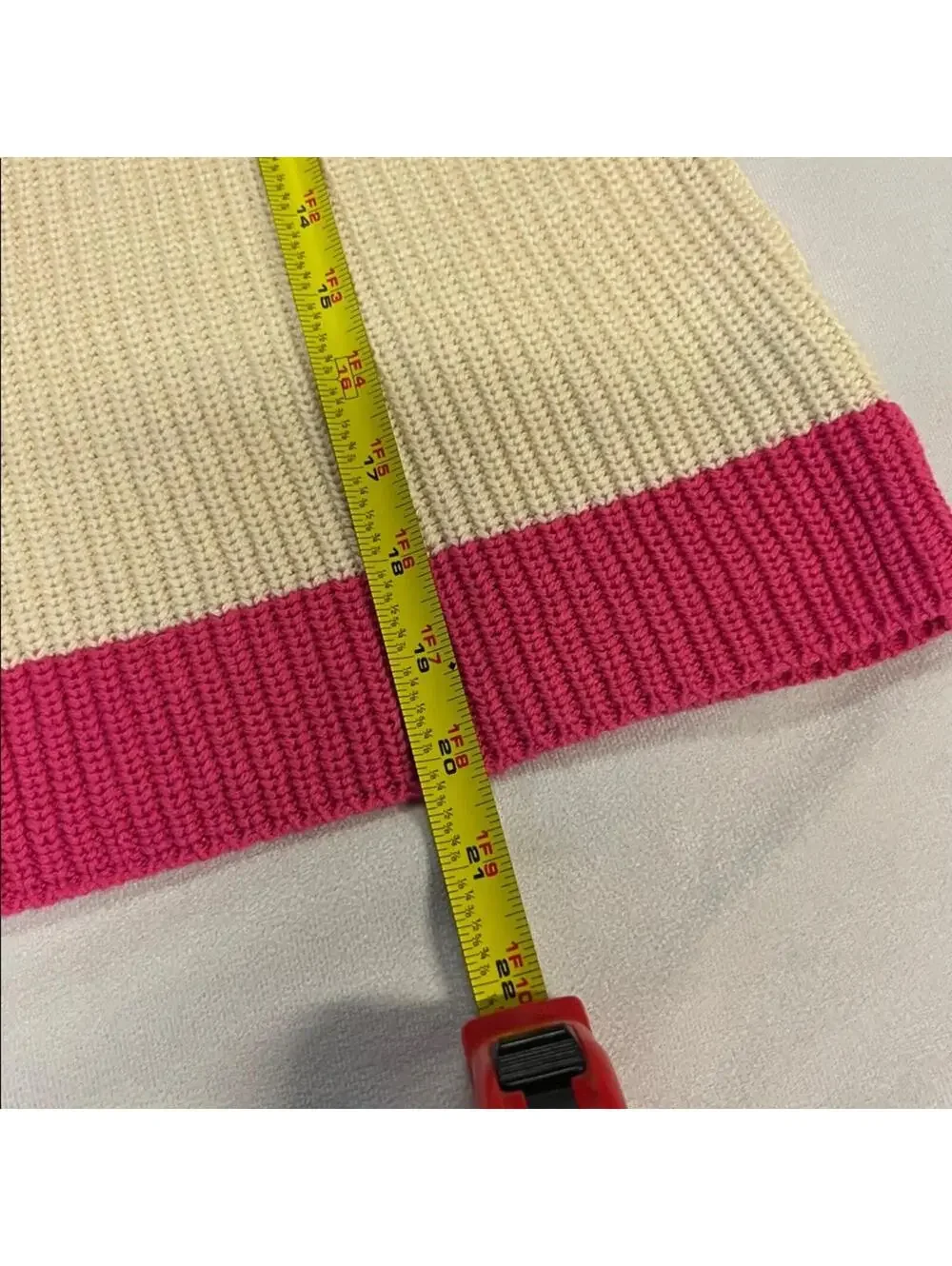 The Reeds x J.Crew Mock Neck Colorblock Sweater XXS Pink Cream Rib Knit